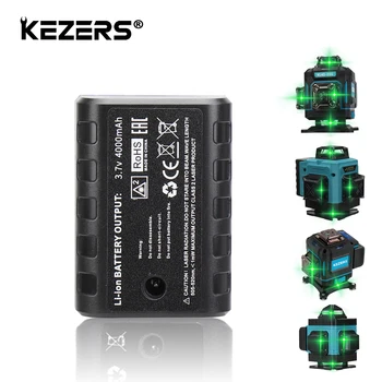 KEZERS Зеленый/Красный Лазерный уровень 3,7 В 2400 мАч/4000 мАч Заряжаемая Литиевая батарея Для K12GL/KL4D-03G/KL4D-02G/KL4D-01G