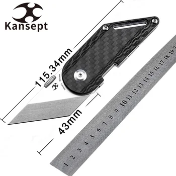 Лезвие складных ножей Kancept Tanto Dash K3045A2 с 3-дюймовым покрытием CPM-S35VN с ручкой из углеродного волокна Twll для переноски EDC