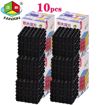 FanXin 3x3x3 Кубики-головоломки Строительные Блоки Черный Корпус С Красочными Пластиковыми Нашивками Magico Cubos 3x3 Интеллект Собранные Игрушки