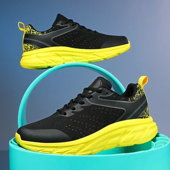 Синие кроссовки для бега для мужчин, Размер 48, Сетчатая дышащая спортивная обувь, Мужские кроссовки, легкая спортивная обувь на платформе, мужская обувь для ходьбы
