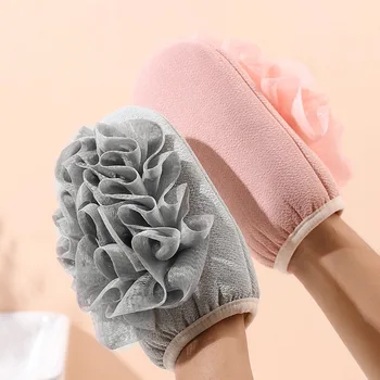 Супер Мягкая Отшелушивающая рукавица для ванны-Безболезненная для кожи Губка, Детские Перчатки-скраб для купания Взрослых, Прочное полотенце для душа