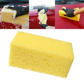 Огромная губка для мытья автомобиля воском, протирающая автомобильную губку, блок для чистки автомобиля, косметические принадлежности, губка для мытья автомобиля, мотоцикла, желтый
