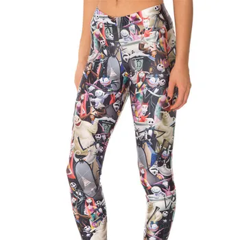 YSDNCHI Леггинсы с цифровым мультяшным принтом, женские модные брюки для фитнеса, спортивные штаны на Хэллоуин, сексуальные