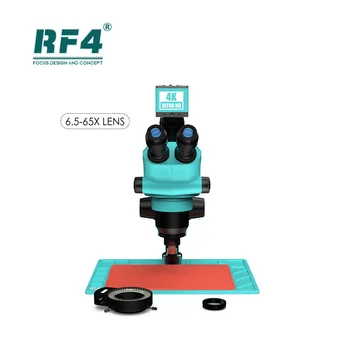 RF4 RF6565-PO4-4K 6,5-65X 4K Камера Тринокулярный Стереомикроскоп с Зум-Объективом Стерео Увеличение Ремонт Сварочный Инструмент