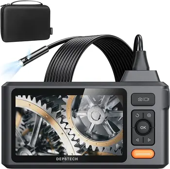 DEPSTECH 1080P Эндоскопическая Камера с Двойным Объективом/Тройным Объективом 8 мм 5-дюймовый Экран Borescppe Промышленный Эндоскопический для Автомобильной Трубы DS520
