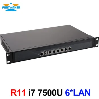 Partaker R11 Intel Core I7 7500U 1U Брандмауэр Сервер Широкополосный VPN-маршрутизатор с 6 * Гигабитной локальной сетью Mikrotik pfSense ROS