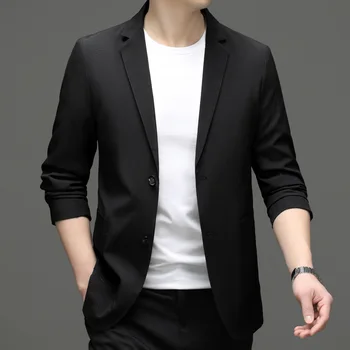 5923-2023, мужской модный повседневный маленький костюм, корейская версия 68, приталенный пиджак, однотонный пиджак