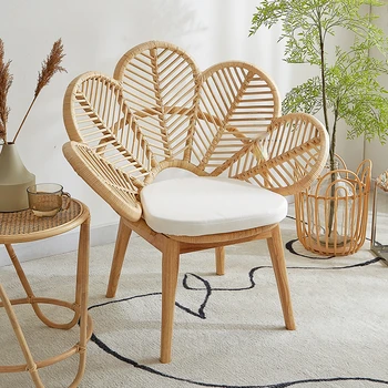 Кресло из ротанга с павлином, Скандинавское кресло из ротанга, креативная мебель из Юго-Восточной Азии, маленький диван с цветочным креслом