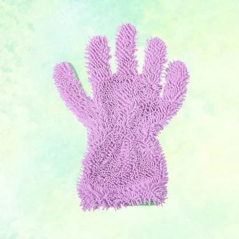 Двухсторонняя перчатка из кораллового плюша, перчатка для мытья автомобиля, многофункциональная чистящая перчатка для протирания пыли, перчатка для мытья автомобиля, средство для чистки автомобиля (зелено-фиолетовый)