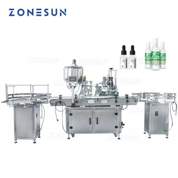 Полноавтоматическая производственная линия ZONESUN Машина для розлива и укупорки флаконов с глазными каплями в маленьких бутылочках