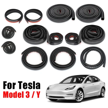 Для Tesla Модель 3 S/Y/X Комплект Прокладок Для Уплотнения Дверей автомобиля Резиновая Шумоизоляция Уплотнитель Капота Багажника Приборной панели AB Отделка Стойки Уплотнитель