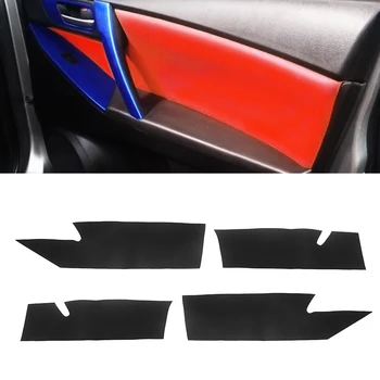 Мягкая кожаная крышка дверной панели для Mazda 3 2011 2012 2013, 4 шт., защитная наклейка на панель передней и задней двери автомобиля, отделка