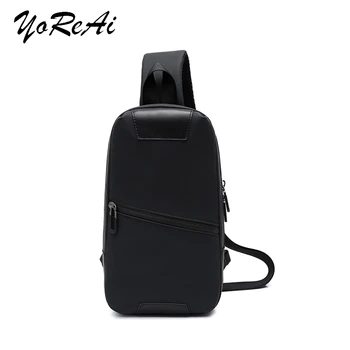 Модные Мужские водоотталкивающие черные нагрудные сумки YoReAi, многофункциональная сумка-мессенджер, износостойкая дышащая сумка