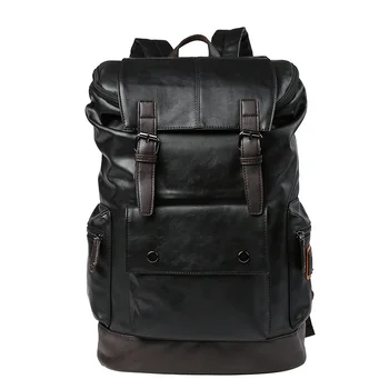 Роскошный Брендовый Кожаный Мужской Рюкзак, Молодежный Рюкзак для путешествий Большой Емкости, Школьная сумка для ноутбука для мальчиков, Мужская Деловая сумка через плечо, черный
